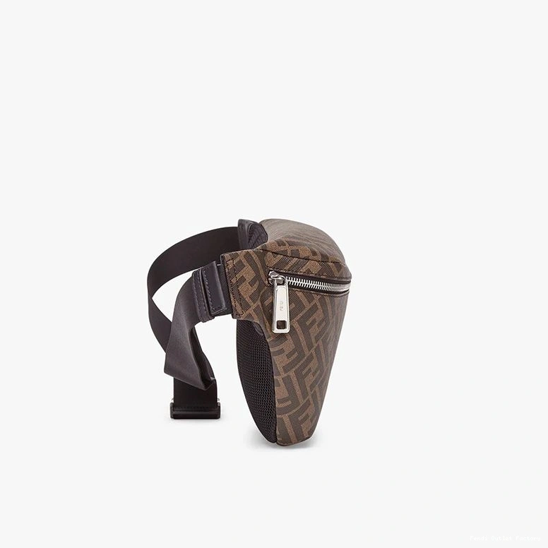 Cheap HOT Fabric In Motif Brown Fendi Belt Bag Coffee FF 0707